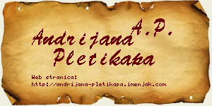 Andrijana Pletikapa vizit kartica